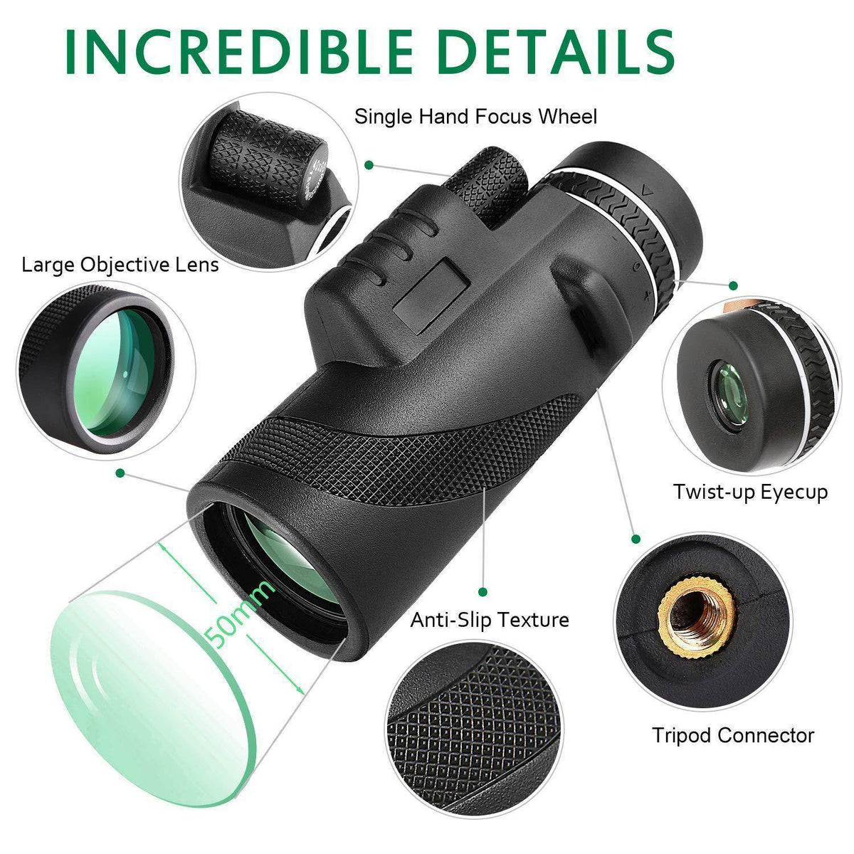 Handheld monocular telescope