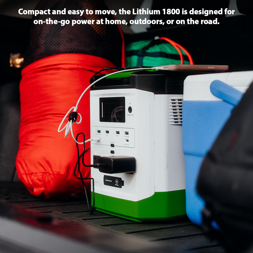 High Capacity Lithium 1800 Solar Generator and Transfer Switch
