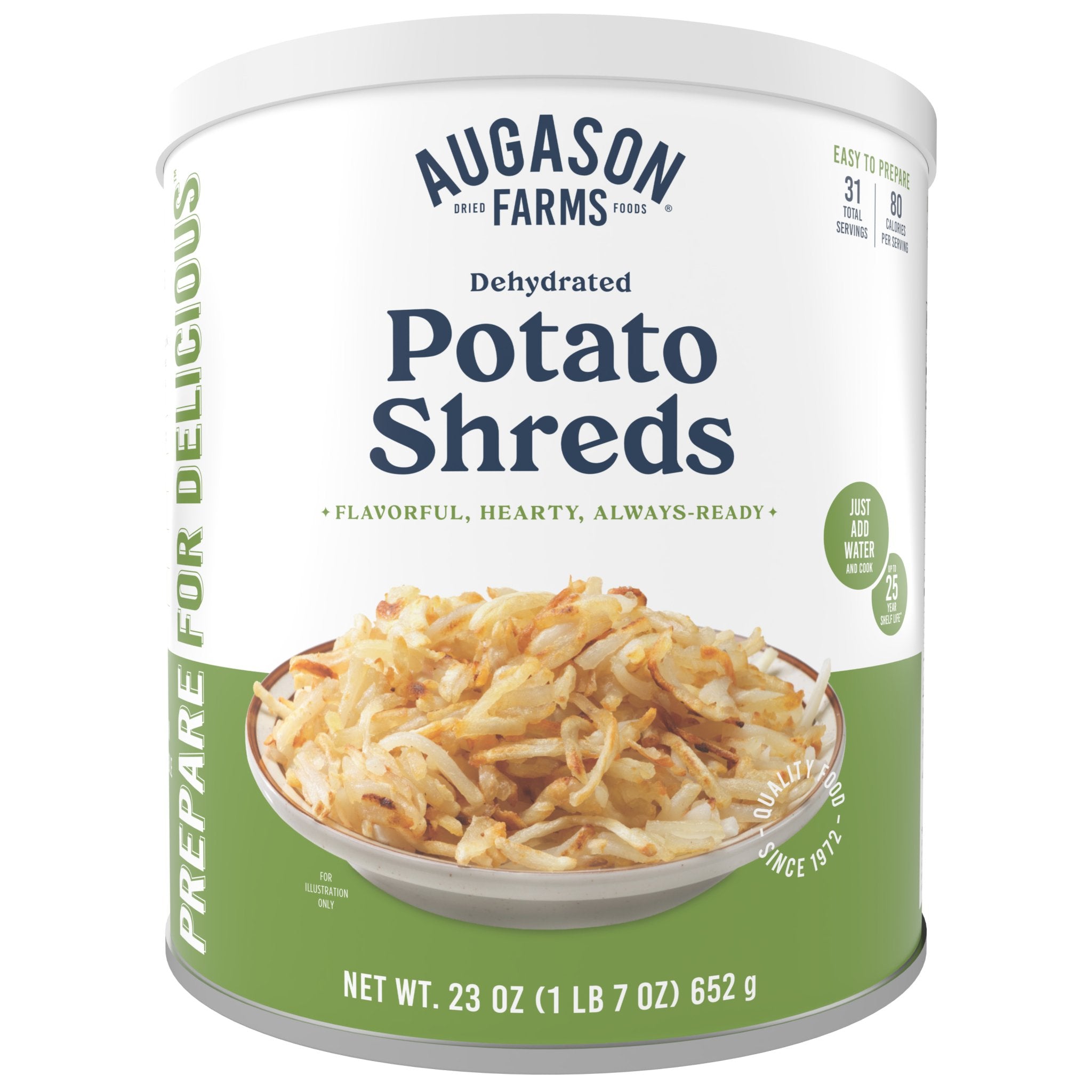 Dehydrated Potato Shreds Can, 31 Servings